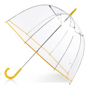 Clear Bubble Umbrella with Colorful Accents