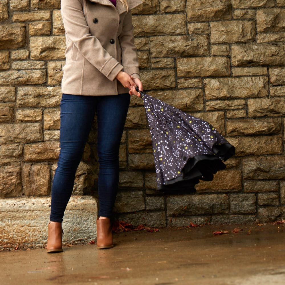 Stick Reverse-Close Umbrella with Under-Canopy Print - Image 26
