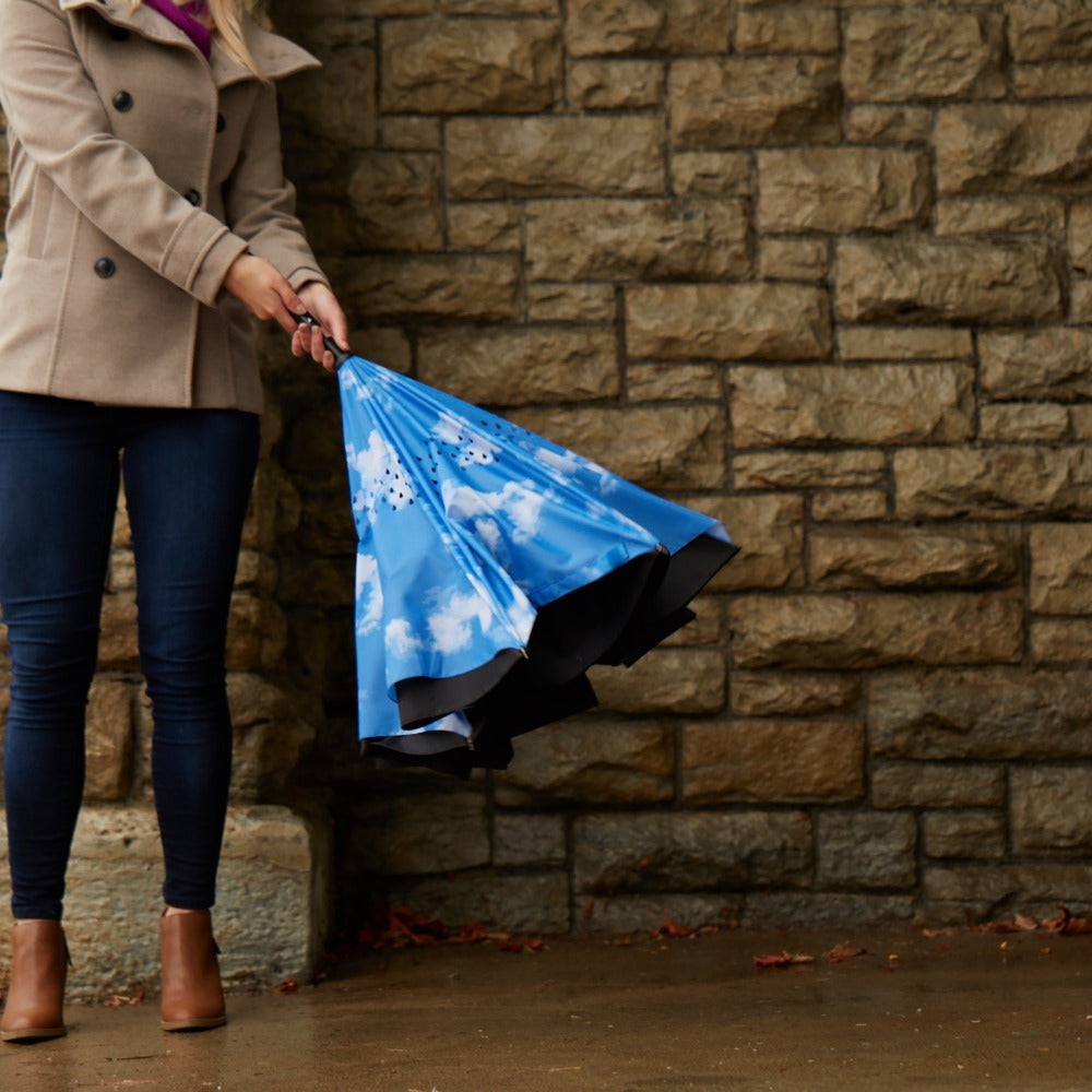 Stick Reverse-Close Umbrella with Under-Canopy Print - Image 19