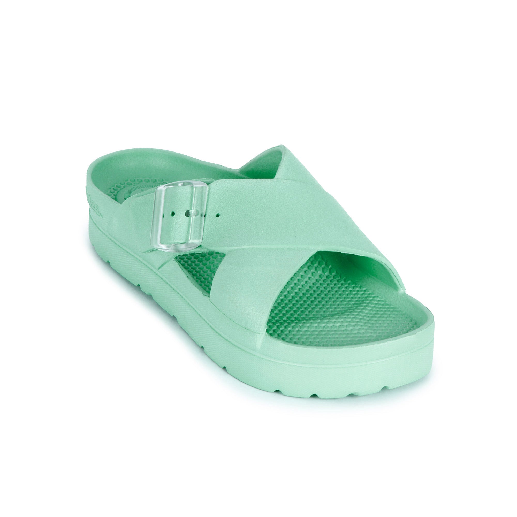 Womens Cross Buckle Slide
