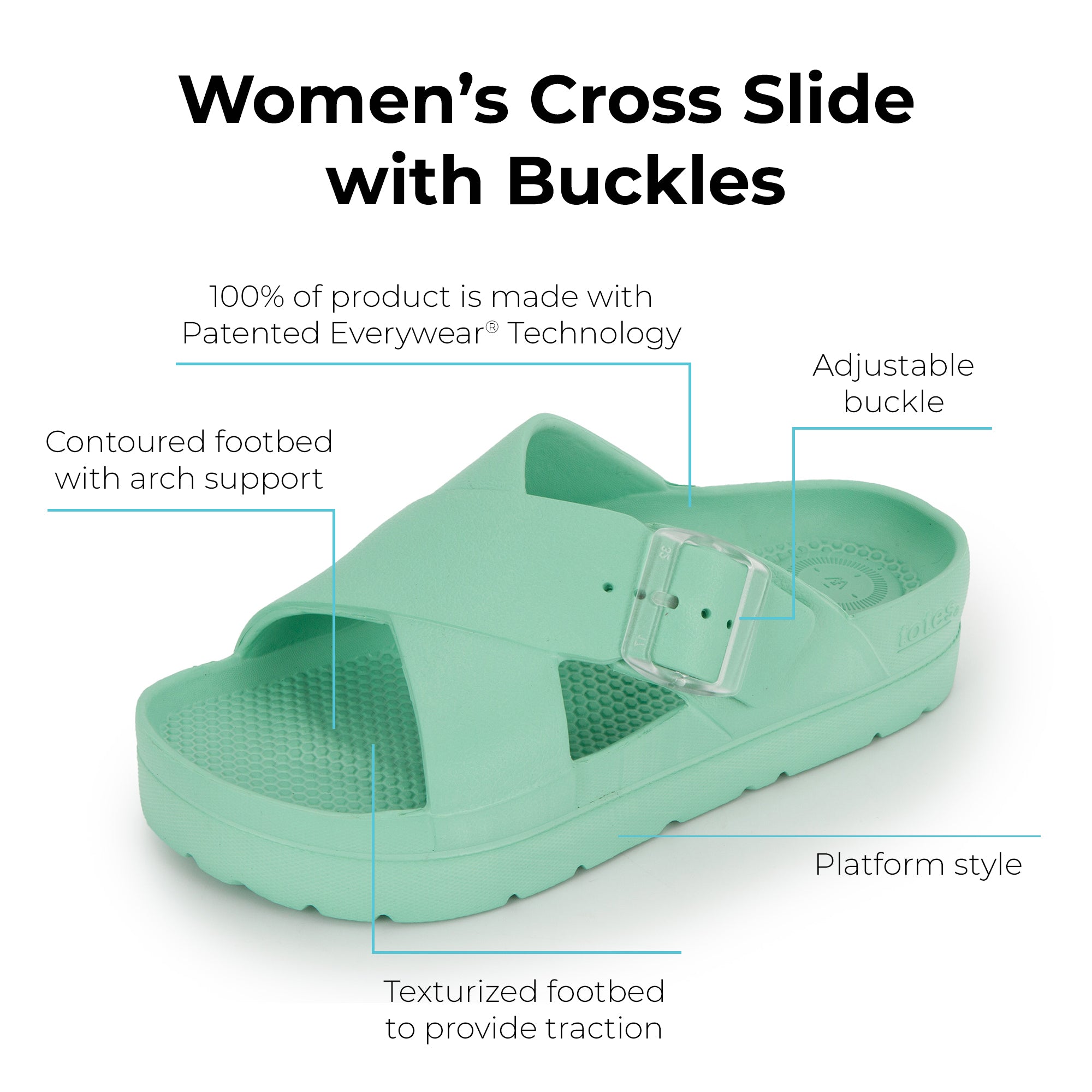 Womens Cross Buckle Slide - Image 5
